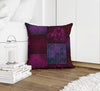 ECLECTIC BOHEMIAN PATCHWORK WINE AND PURPLE Accent Pillow By Kavka Designs