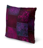 ECLECTIC BOHEMIAN PATCHWORK WINE AND PURPLE Accent Pillow By Kavka Designs