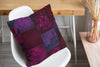 ECLECTIC BOHEMIAN PATCHWORK WINE AND PURPLE Accent Pillow By Kavka Designs