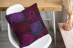 ECLECTIC BOHEMIAN PATCHWORK WINE AND PURPLE Accent Pillow By Kavka Designs