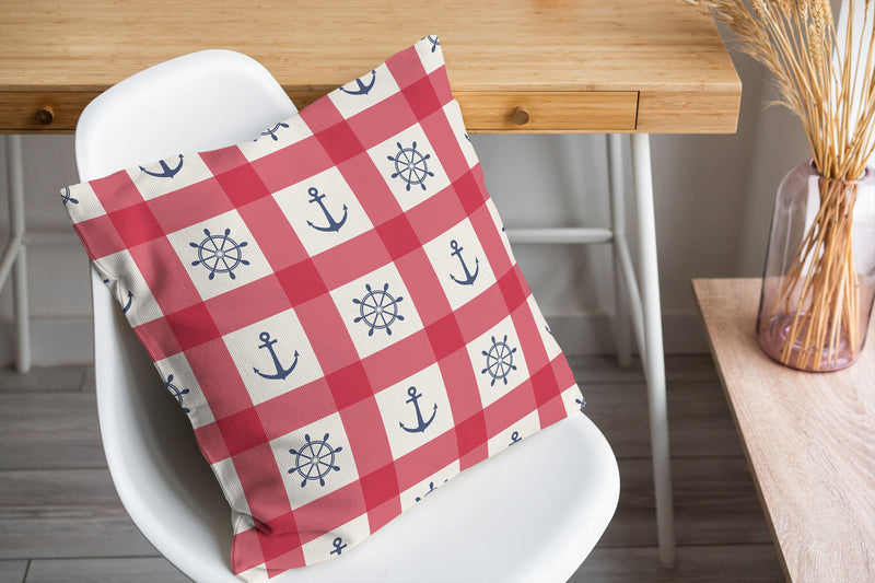 ANCHOR GALORE RED AND BLUE Accent Pillow By Kavka Designs