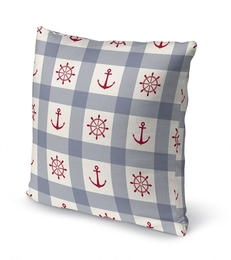 ANCHOR GALORE BLUE AND RED Accent Pillow By Kavka Designs