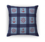 ANCHOR GALORE LIGHT BLUE AND RED Accent Pillow By Kavka Designs