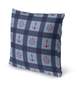 ANCHOR GALORE LIGHT BLUE AND RED Accent Pillow By Kavka Designs