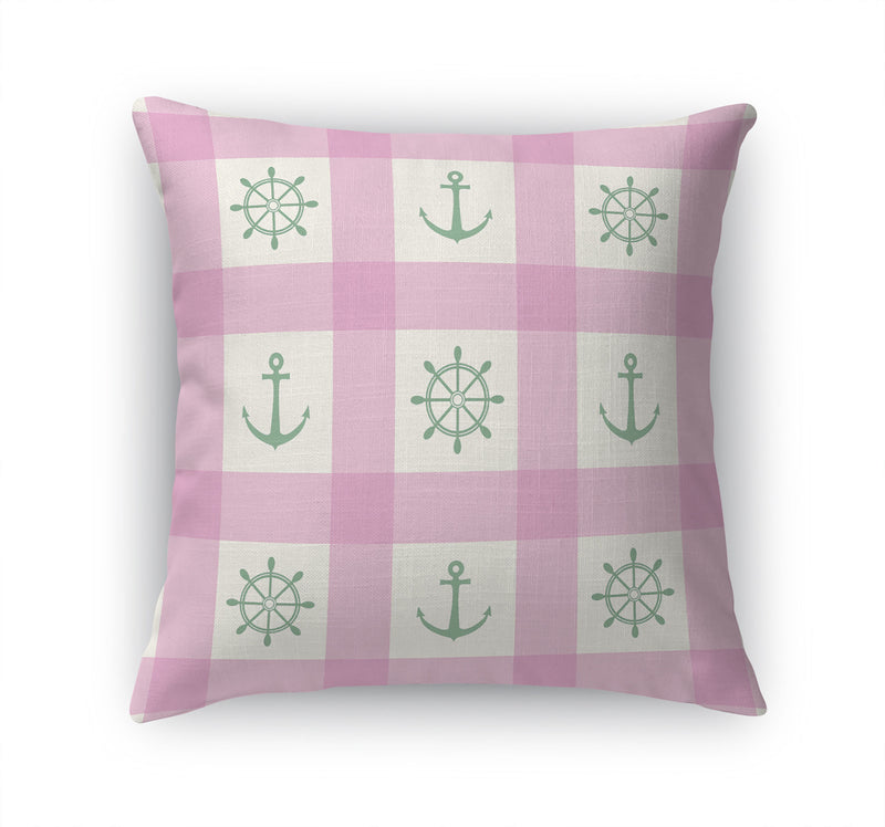 ANCHOR GALORE PINK AND MINT Accent Pillow By Kavka Designs