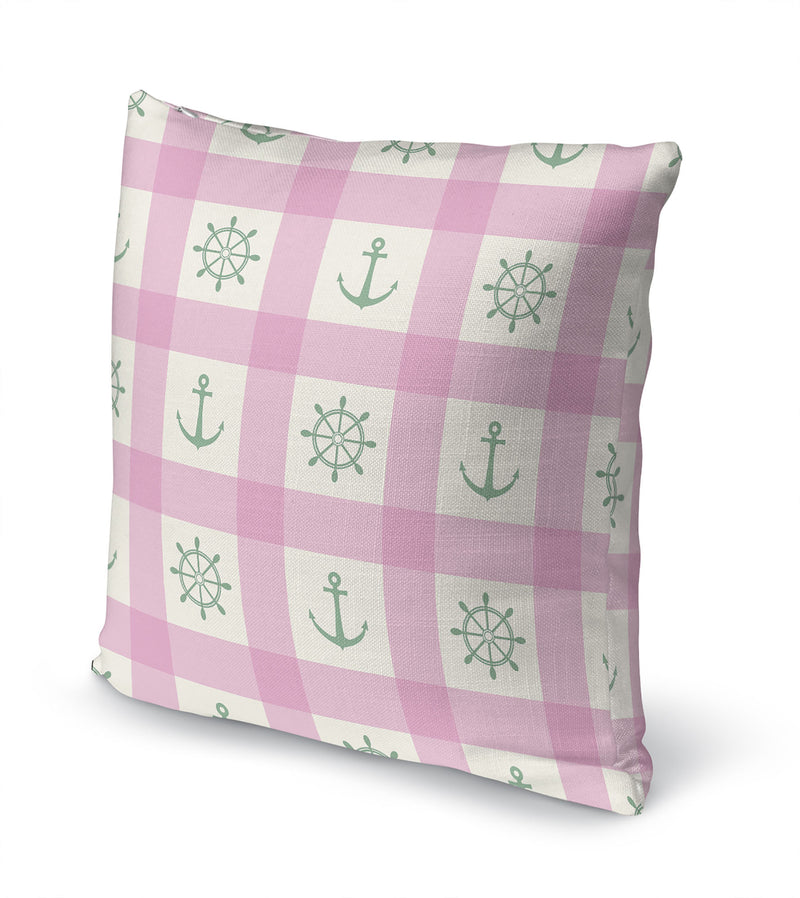 ANCHOR GALORE PINK AND MINT Accent Pillow By Kavka Designs