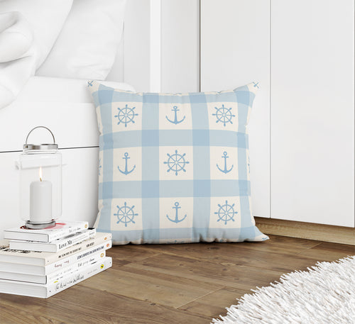 ANCHOR GALORE LIGHT BLUE Accent Pillow By Kavka Designs