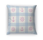 ANCHOR GALORE LIGHT BLUE AND PINK Accent Pillow By Kavka Designs