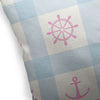 ANCHOR GALORE LIGHT BLUE AND PINK Accent Pillow By Kavka Designs