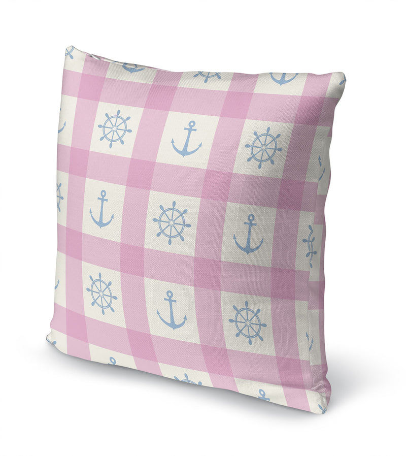 ANCHOR GALORE PINK AND LIGHT BLUE Accent Pillow By Kavka Designs