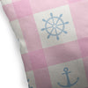 ANCHOR GALORE PINK AND LIGHT BLUE Accent Pillow By Kavka Designs