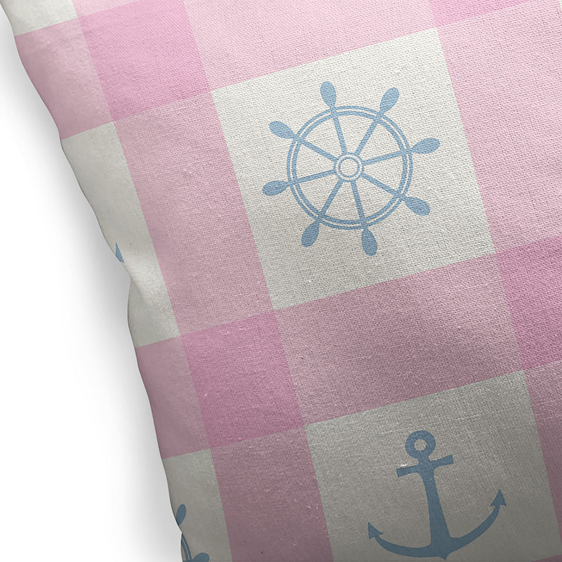 ANCHOR GALORE PINK AND LIGHT BLUE Accent Pillow By Kavka Designs