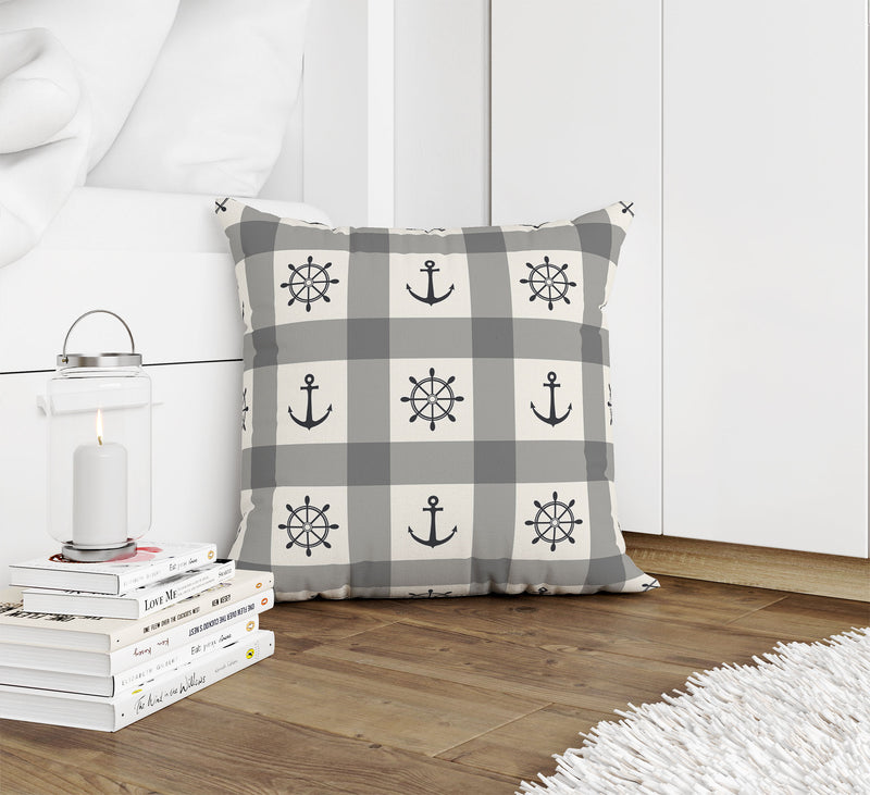 ANCHOR GALORE GREY Accent Pillow By Kavka Designs