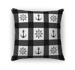 ANCHOR GALORE CHARCOAL AND WHITE Accent Pillow By Kavka Designs