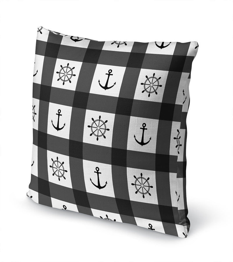 ANCHOR GALORE CHARCOAL AND WHITE Accent Pillow By Kavka Designs