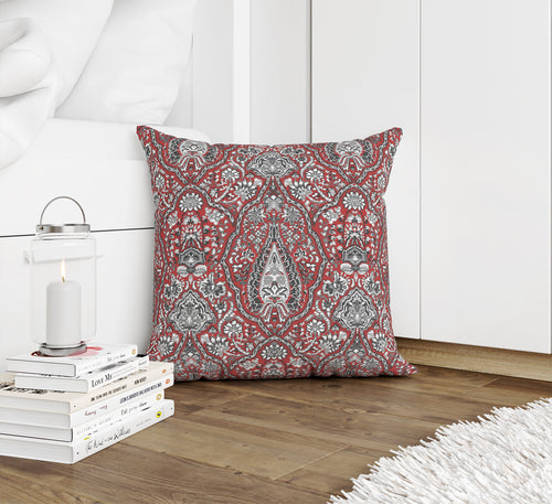 KIRMAN CORAL RED Accent Pillow By Kavka Designs