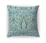 KIRMAN BLUE AND GREEN REVERSED Accent Pillow By Kavka Designs