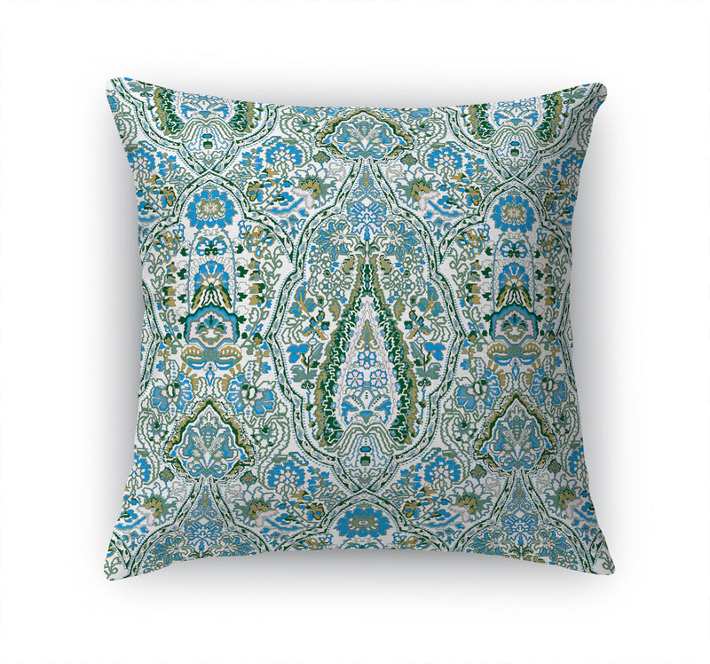 KIRMAN BLUE AND GREEN REVERSED Accent Pillow By Kavka Designs