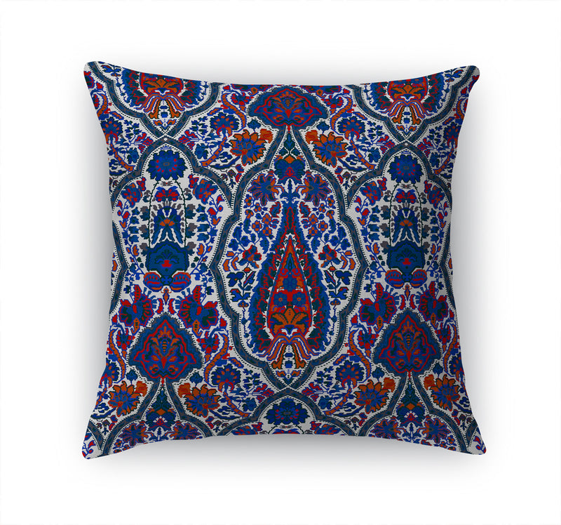 KIRMAN BLUE AND ORANGE Accent Pillow By Kavka Designs