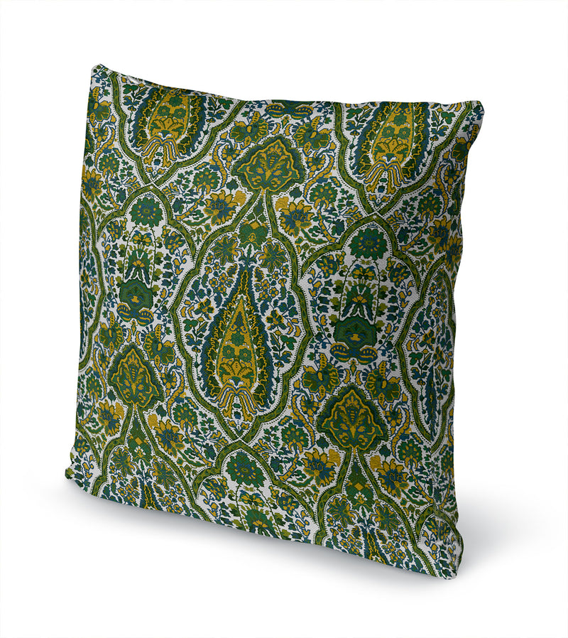 KIRMAN GREEN AND YELLOW Accent Pillow By Kavka Designs