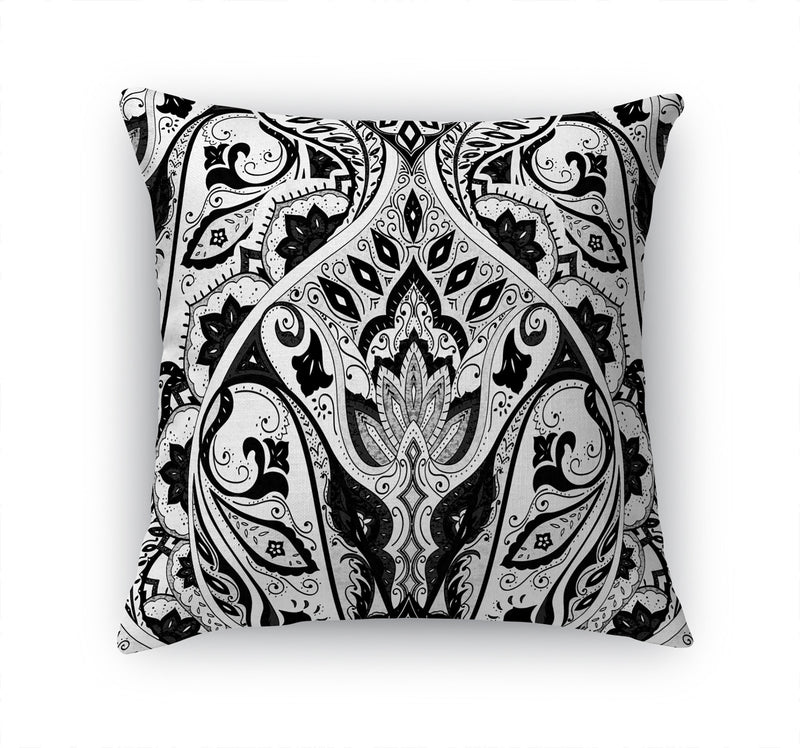 MAHAL CHARCOAL AND WHITE Accent Pillow By Kavka Designs