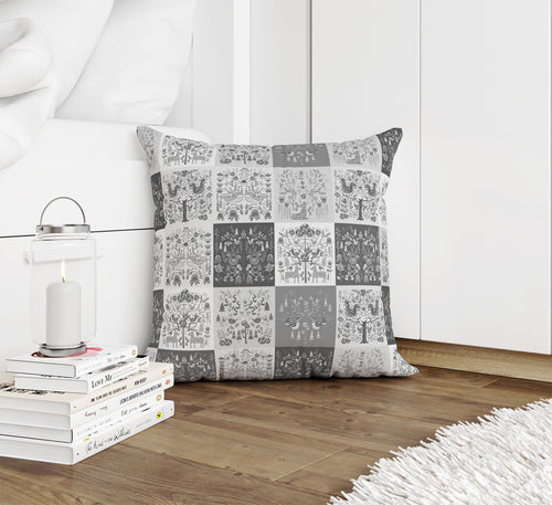 SCANDINAVIAN PATCHWORK GREYSCALE Accent Pillow By Kavka Designs