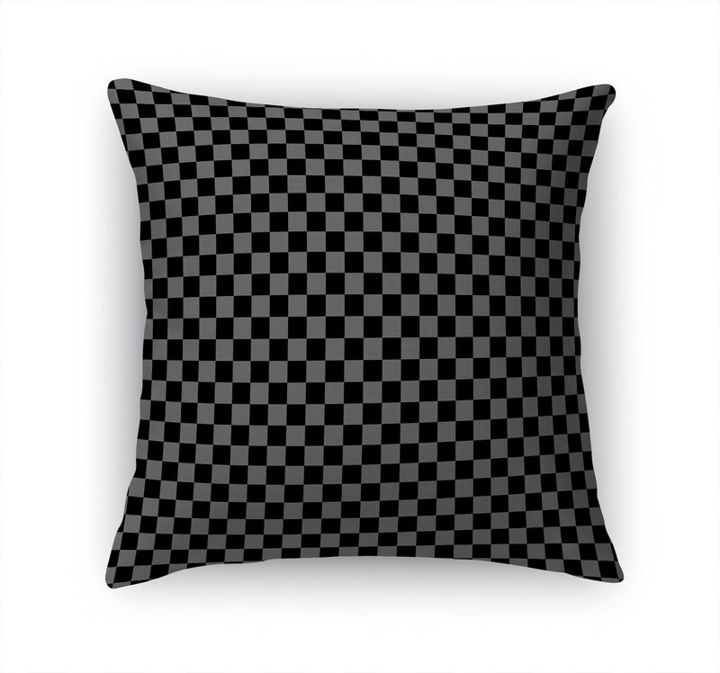 CHECKER BOARD CHARCOAL & GREY Accent Pillow By Kavka Designs