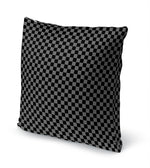 CHECKER BOARD CHARCOAL & GREY Accent Pillow By Kavka Designs