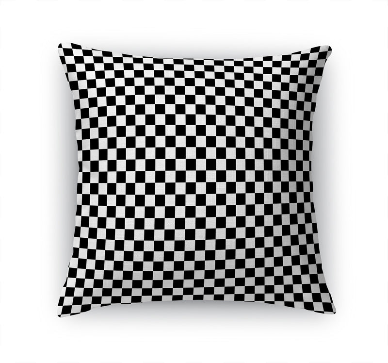 CHECKER BOARD CHARCOAL & WHITE Accent Pillow By Kavka Designs