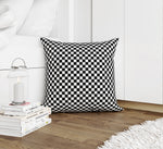 CHECKER BOARD CHARCOAL & WHITE Accent Pillow By Kavka Designs