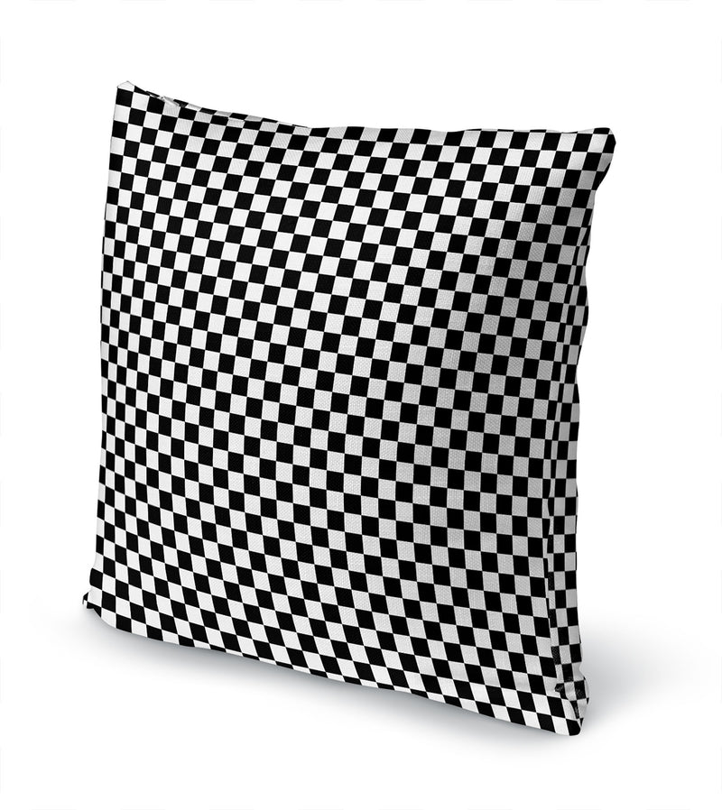 CHECKER BOARD CHARCOAL & WHITE Accent Pillow By Kavka Designs