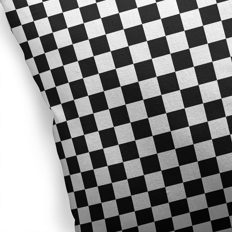 CHECKER BOARD CHARCOAL & WHITE Accent Pillow By Kavka Designs