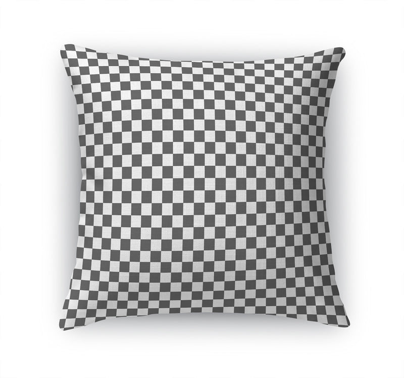 CHECKER BOARD CHARCOAL Accent Pillow By Kavka Designs