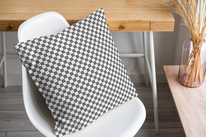 CHECKER BOARD CHARCOAL Accent Pillow By Kavka Designs