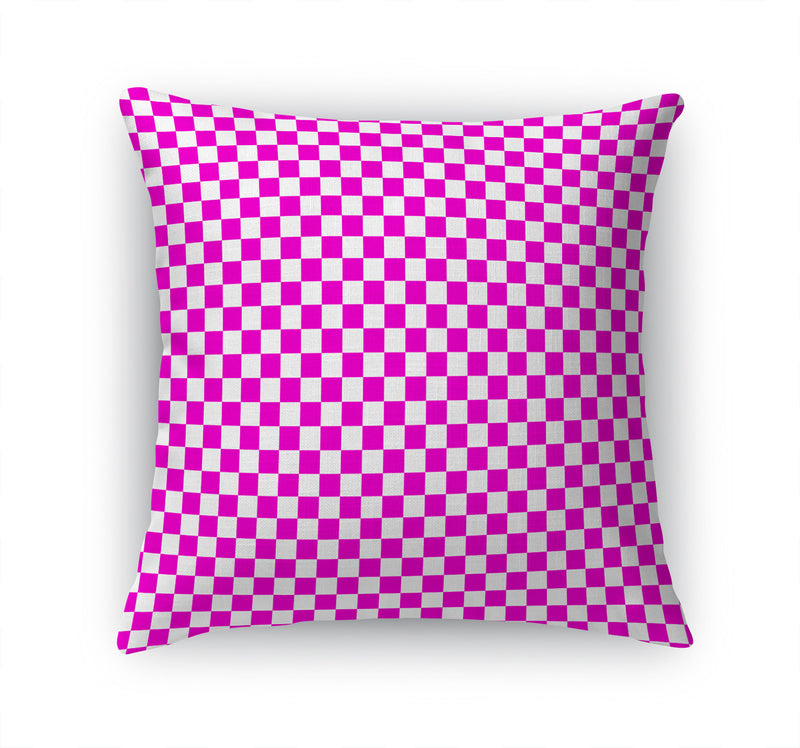 CHECKER BOARD FUCHSIA Accent Pillow By Kavka Designs