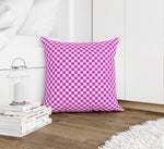 CHECKER BOARD FUCHSIA Accent Pillow By Kavka Designs