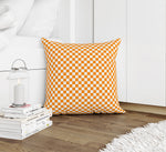 CHECKER BOARD ORANGE Accent Pillow By Kavka Designs