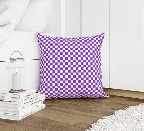 CHECKER BOARD PURPLE Accent Pillow By Kavka Designs