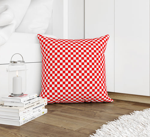 CHECKER BOARD RED Accent Pillow By Kavka Designs