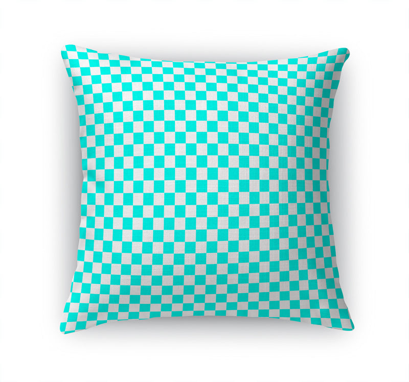 CHECKER BOARD TEAL Accent Pillow By Kavka Designs