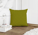 CHECKER BOARD YELLOW & CHARCOAL Accent Pillow By Kavka Designs