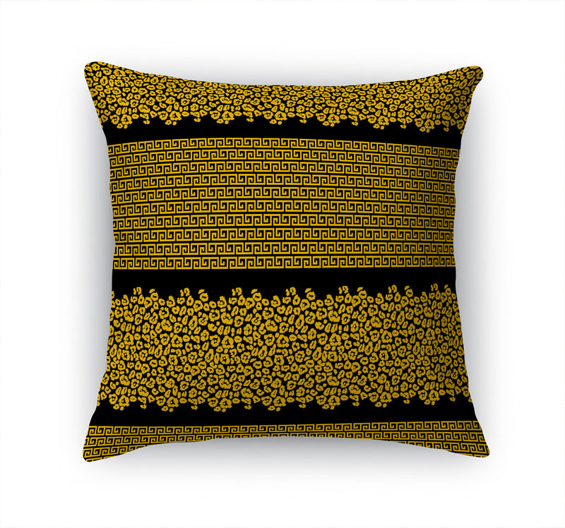 LEOPARD KEY CHARCOAL & GOLD Accent Pillow By Kavka Designs