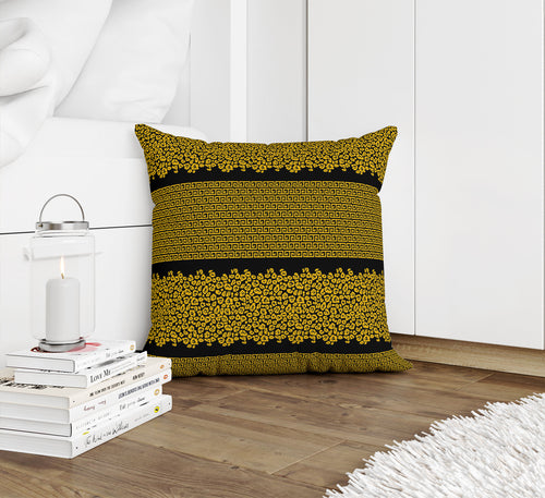 LEOPARD KEY CHARCOAL & GOLD Accent Pillow By Kavka Designs