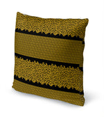 LEOPARD KEY CHARCOAL & GOLD Accent Pillow By Kavka Designs