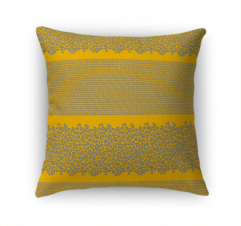 LEOPARD KEY GOLD & GREY Accent Pillow By Kavka Designs