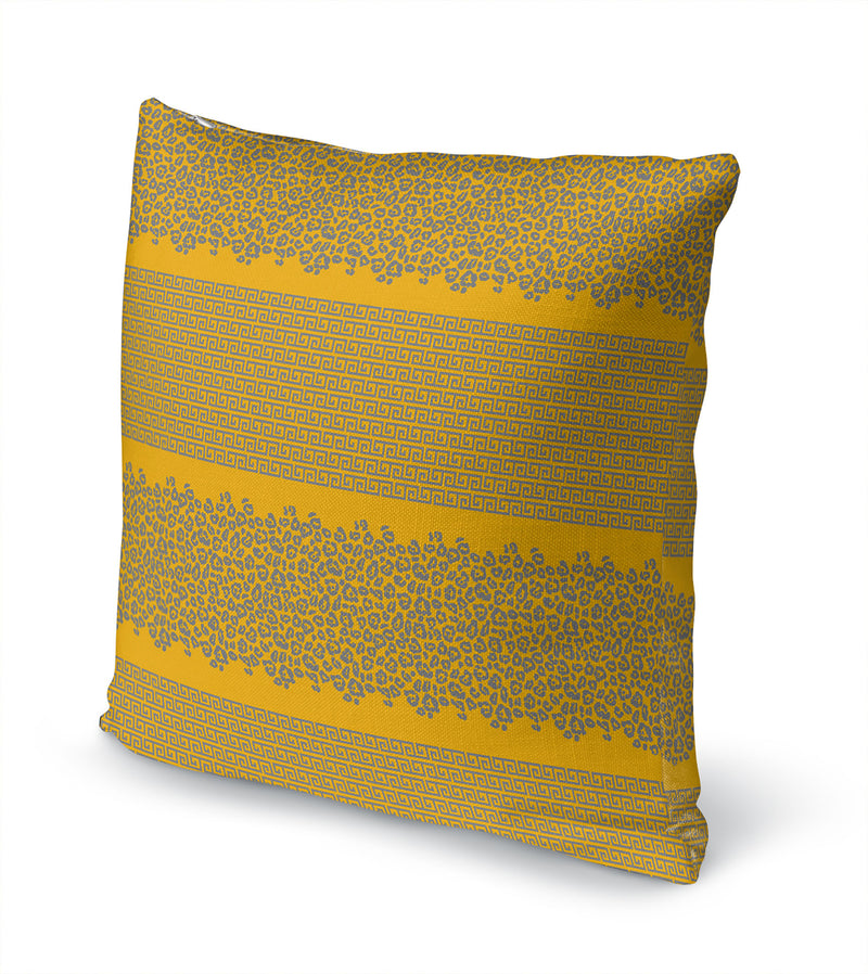 LEOPARD KEY GOLD & GREY Accent Pillow By Kavka Designs