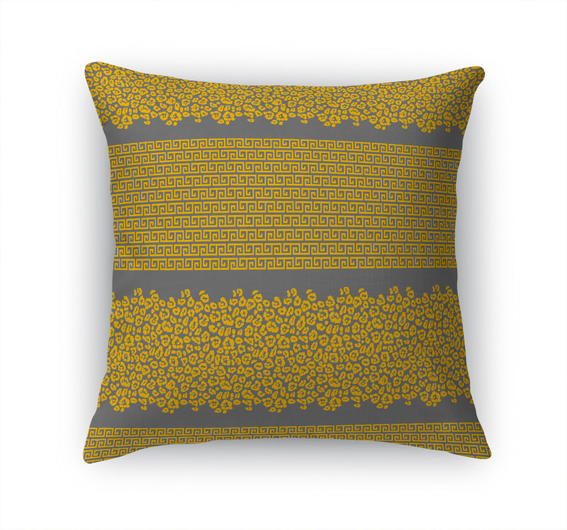 LEOPARD KEY GREY & GOLD Accent Pillow By Kavka Designs