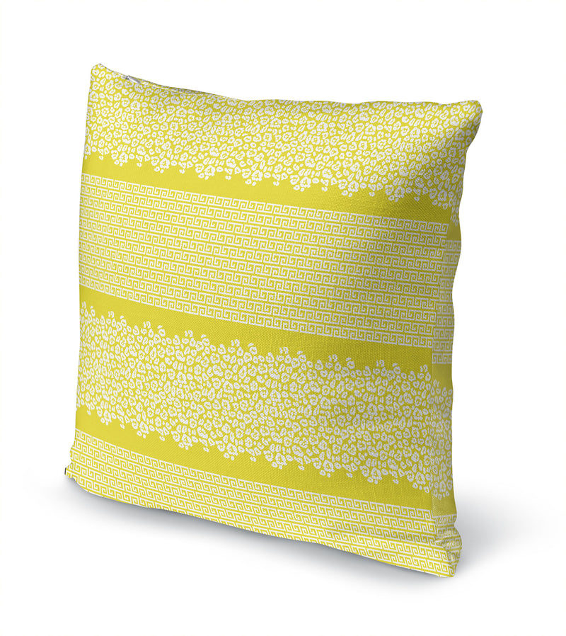 LEOPARD KEY LEMON & WHITE Accent Pillow By Kavka Designs