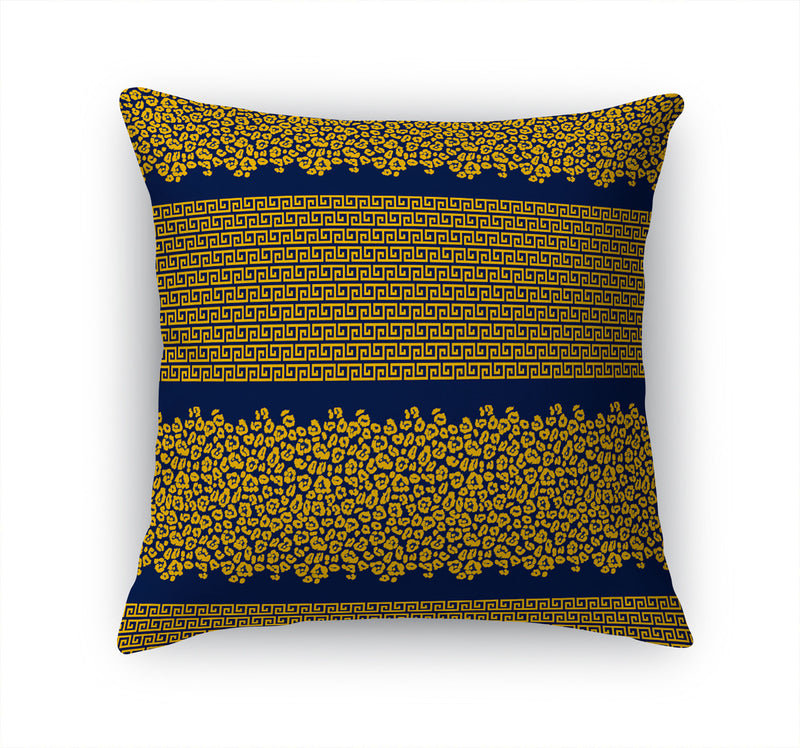 LEOPARD KEY NAVY & GOLD Accent Pillow By Kavka Designs