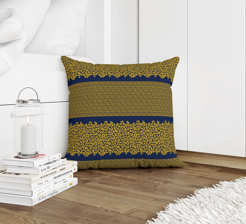 LEOPARD KEY NAVY & GOLD Accent Pillow By Kavka Designs